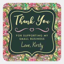 Sticker Carré Rose Élégant Rose Pink Verre Cathédrale Entreprise