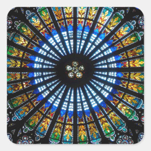 Sticker Carré rose fenêtre cathédrale strasbourg