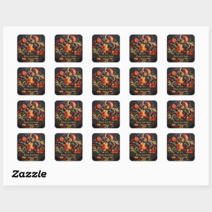 Sticker Carré Rosepaint Rosemaling Moderne 2