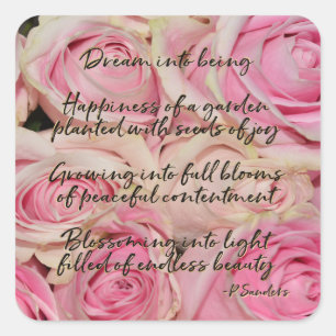 Sticker Carré Roses roses roses Dream Poem