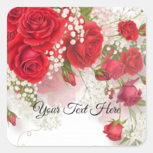 Roses Rouges & Gypsophile Élégant Mariage Floral