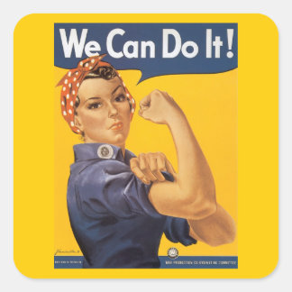 Sticker Carré Rosie le Riveter "Nous pouvons le faire"