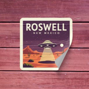 Sticker Carré Roswell Nouveau-Mexique vintage