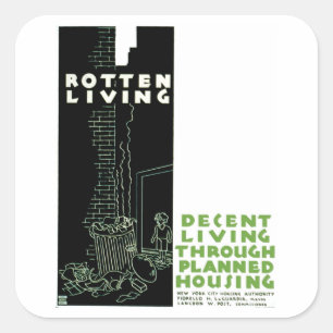 Sticker Carré Rotten Living