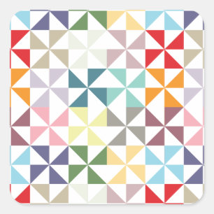 Sticker Carré Roue géométrique colorée