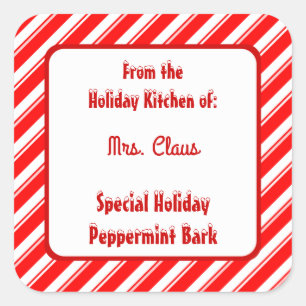Sticker Carré Rouge Blanc Peppermenthe Stripe de vacances person