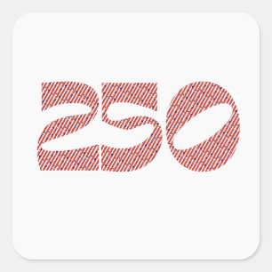 Sticker Carré Rouge Blanc Rayure Bleu Étoiles Amérique 250 Anniv