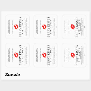 Sticker Carré rouge lèvre graphique baie embrisses lèvre brillan