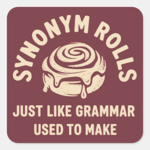 Sticker Carré Rouleaux de synonymes comme la grammaire utilisée 