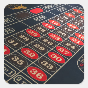Sticker Carré Roulette de table de jeu Las Vegas