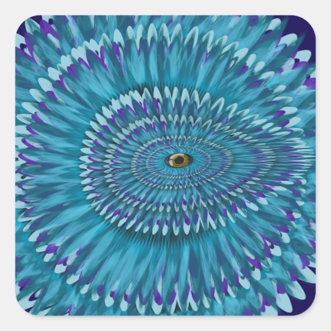 Sticker Carré Round Jurassic EYE SEE YOU doodle  (Devant)