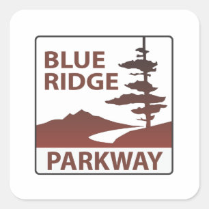 Sticker Carré Route Blue Ridge Parkway