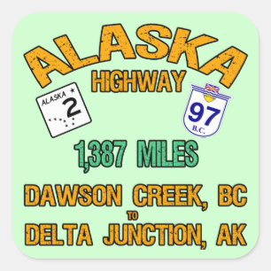 Sticker Carré Route de l'Alaska