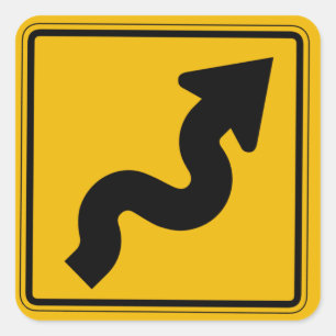 Sticker Carré Route des vents, signalisation routière, USA