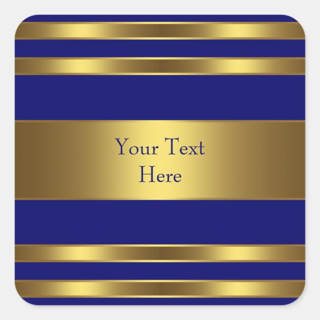 Sticker Carré Royal Blue Gold (Devant)