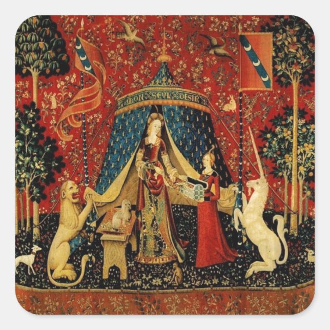 Sticker Carré Royal Maiden et Unicorn (Devant)