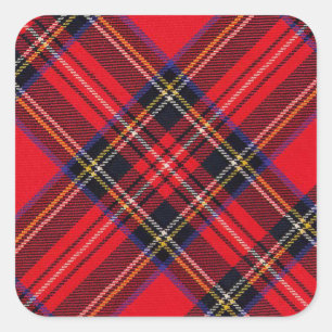 Sticker Carré Royal Stewart tartan rouge noir plaid