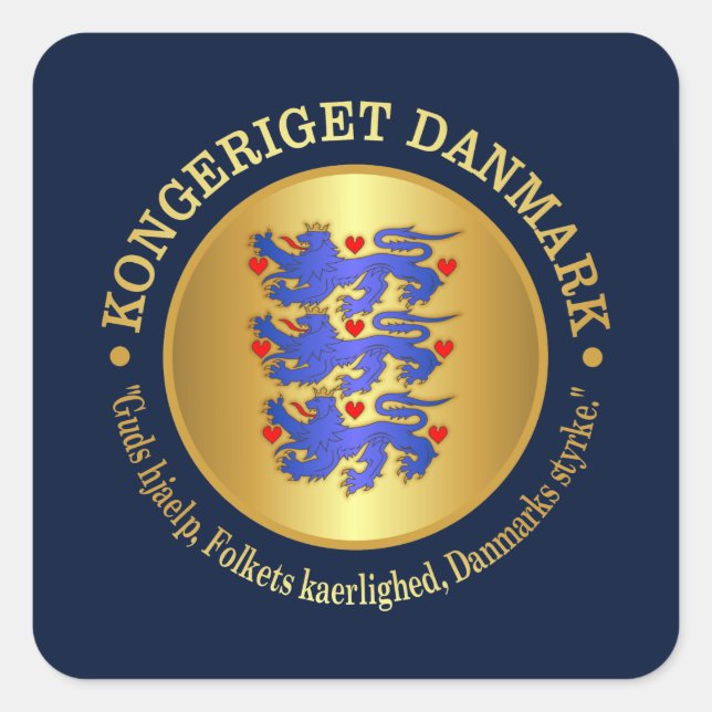 Sticker Carré Royaume de Danemark (Devant)