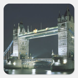 Sticker Carré Royaume-Uni, Angleterre, Londres, Tower Bridge.