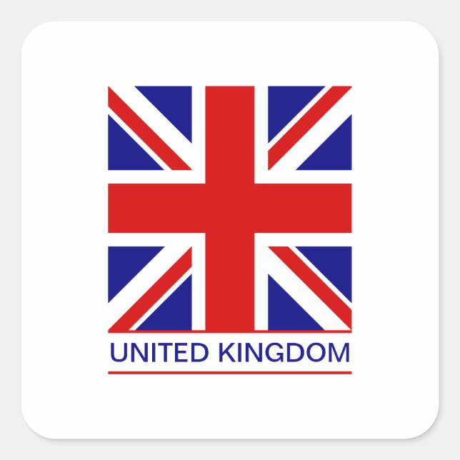 Sticker Carré Royaume-Uni - Drapeau Union Jack (Devant)