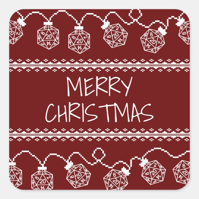 Sticker Carré RPG Lights rouge | Imaginaire Tabletop Retro Gamer (Devant)