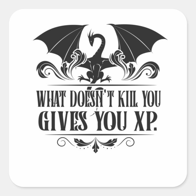 Sticker Carré RPG Tabletop XP Dragon Master Cadeaux (Devant)