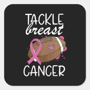 Sticker Carré Ruban de sensibilisation au cancer du sein Tackle 