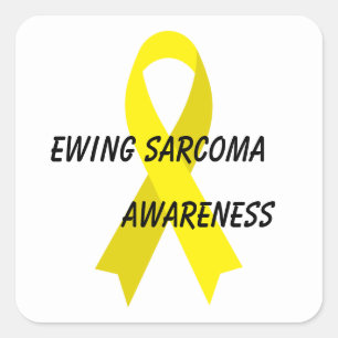 Sticker Carré Ruban de sensibilisation au sarcoma jaune par Janz