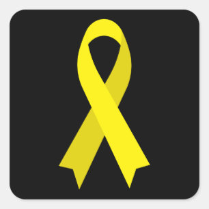 Sticker Carré Ruban de sensibilisation jaune par Janz Black