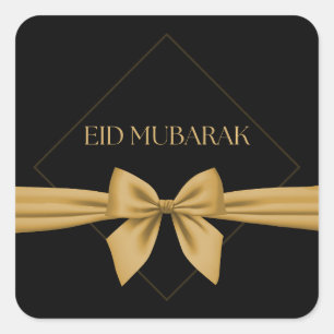 Sticker Carré Ruban en or de l'Aïd Moubarak