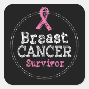 Sticker Carré Ruban Sensibilisation des survivants du cancer du 