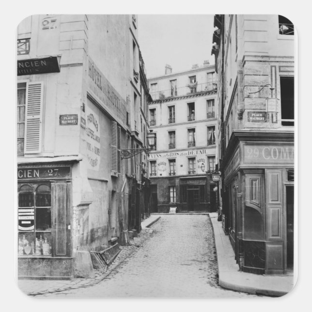Sticker Carré Rue Maitre Albert Paris, 1858-78 (Devant)