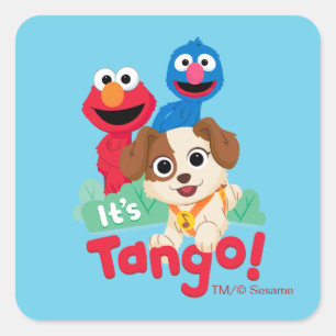 Sticker Carré Rue Sésame   C'est Tango avec Elmo et Grover