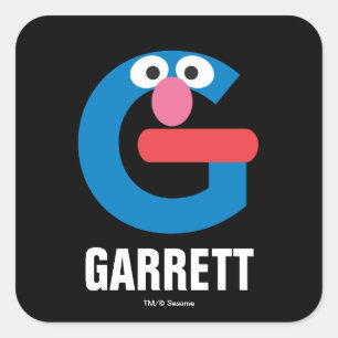 Sticker Carré Rue Sésame   G est pour Grover