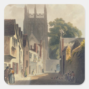 Sticker Carré Ruelle de pie, Oxford, illustration du 'Histor