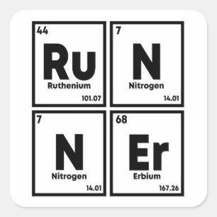 Sticker Carré Runner Table Périodique Marathon Runners Science
