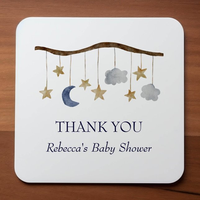Sticker Carré Russe Baby shower nuit Sky Mobile (Créateur téléchargé)