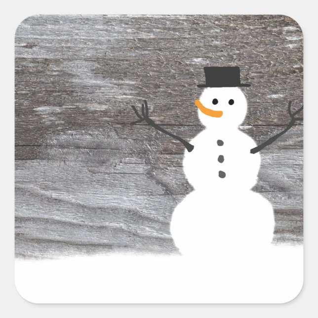 Sticker Carré Russe Snowman (Devant)