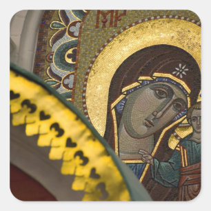 Sticker Carré Russie, Moscou, place Rouge. Notre-Dame de Kazan