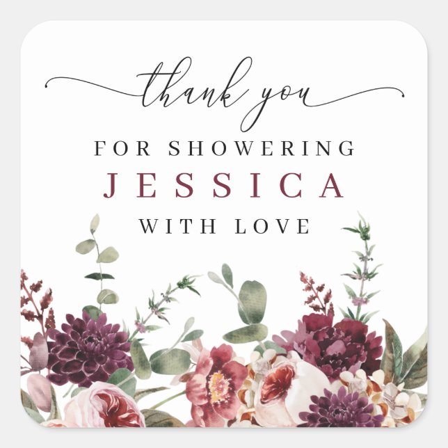 Sticker Carré Rustic Fall Country Boho Merci Favoriser (Devant)