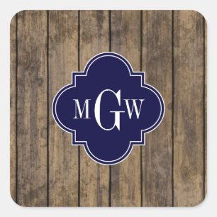Sticker Carré Rustic Wood L