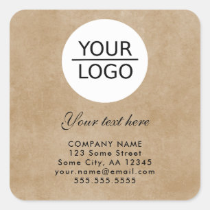 Sticker Carré Rustique Ajouter votre logo Promotion de texte per