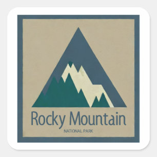 Sticker Carré Rustique du parc national de Rocky Mountain