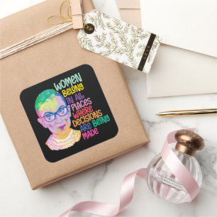 Sticker Carré Ruth Bader Ginsburg Femmes Dans Tous Les Endroits