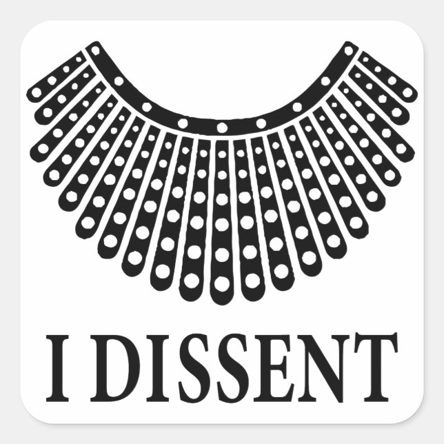 Sticker Carré Ruth Bader Ginsburg "Je conteste" (Devant)