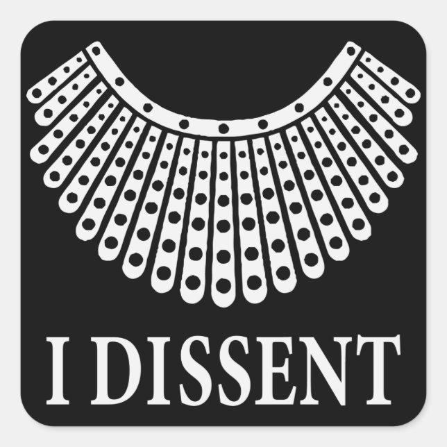 Sticker Carré Ruth Bader Ginsburg "Je conteste" (Devant)