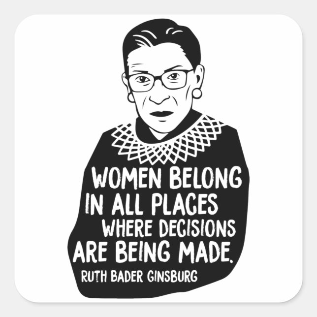 Sticker Carré Ruth Bader Ginsburg RBG (Devant)