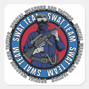 Sticker Carré S.W.A.T. Équipe