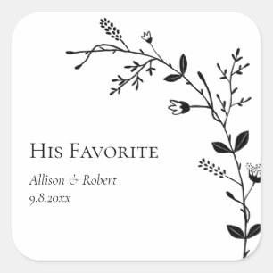 Sticker Carré Sa Faveur Favorite Meandering Vine Wedding