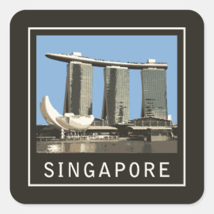 Sticker Carré Sables de baie de marina de Singapour